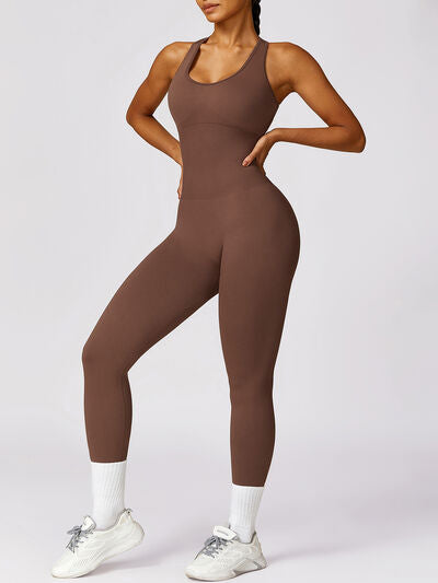 Cutout Racerback Active Jumpsuit   