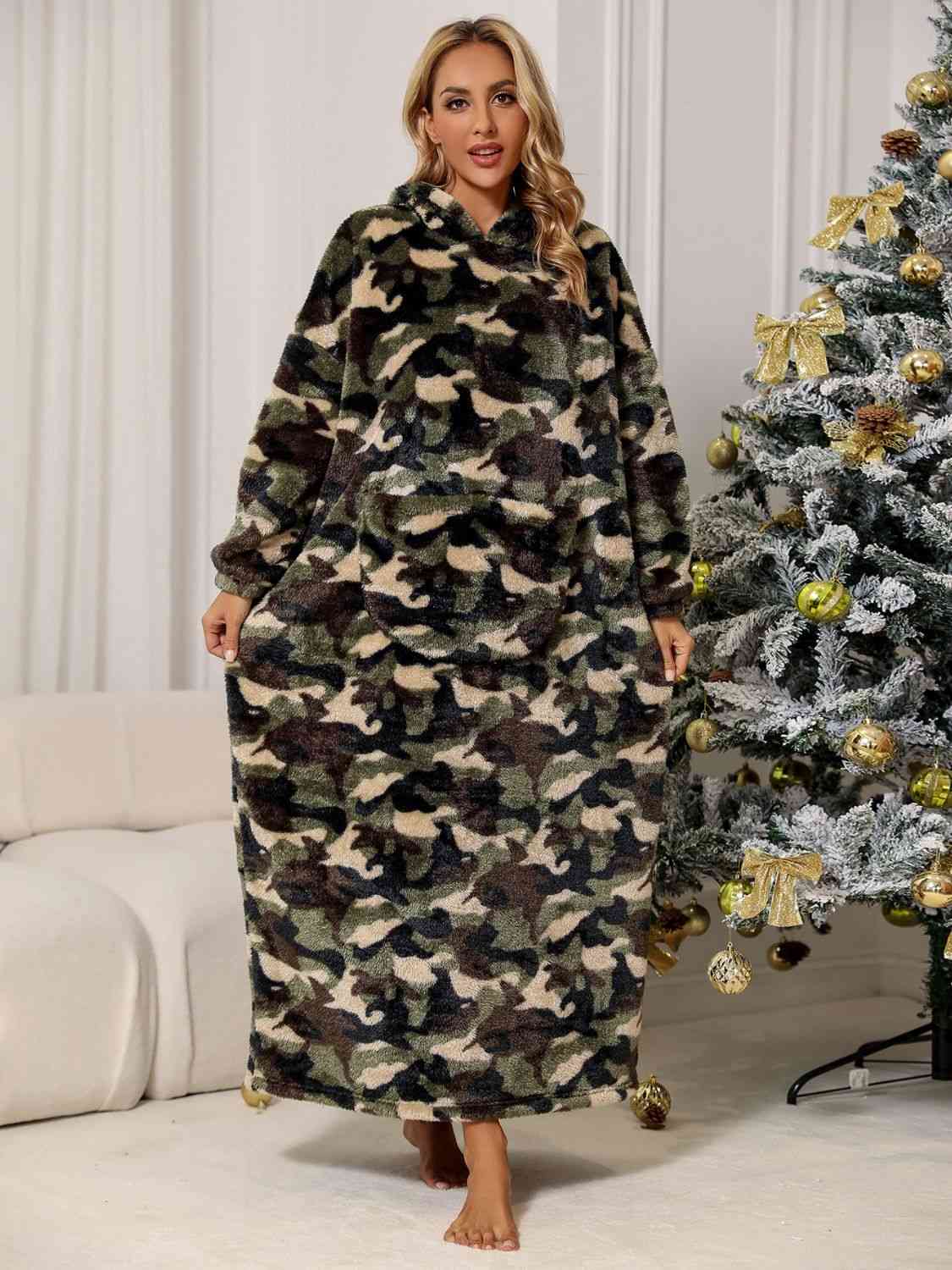 Camouflage Hooded Teddy Night Dress   