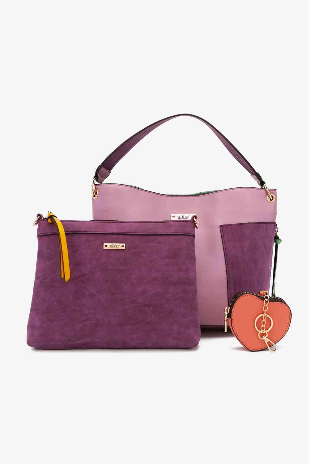 Nicole Lee USA Sweetheart Handbag Set Lavender One Size 
