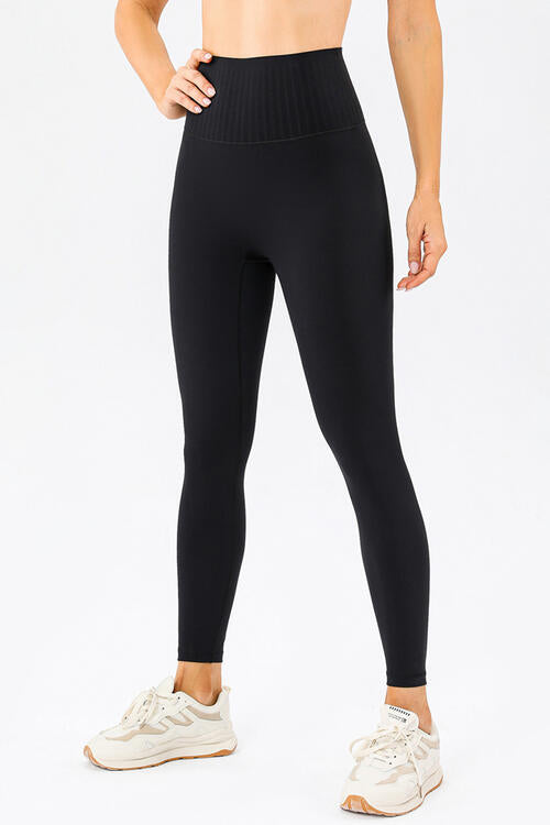 High Waistband Active Leggings Black S 