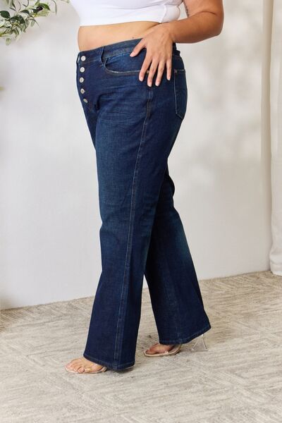 Judy Blue Full Size Button-Fly Straight Jeans   