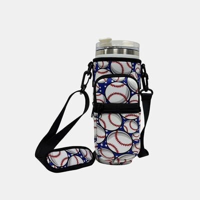 40 Oz Insulated Tumbler Cup Sleeve With Adjustable Shoulder Strap K02 One Size 