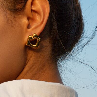 Lip 18K Gold-Plated Stud Earrings   