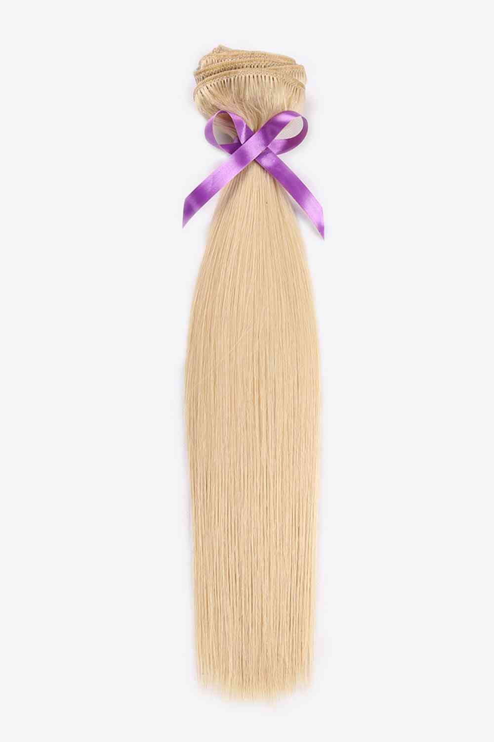 20" 120g Clip-in Hair Extensions Indian Human Hair in Blonde   