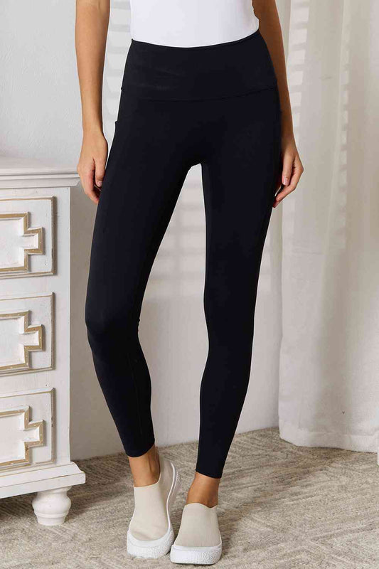 Basic Bae Wide Waistband Sports Leggings Black S 