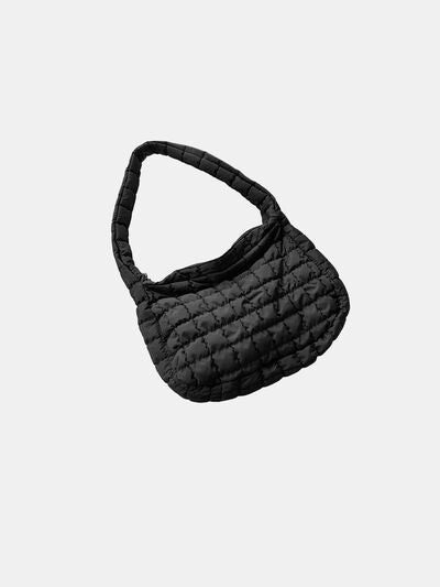 Large Quilted Shoulder Bag Black One Size 