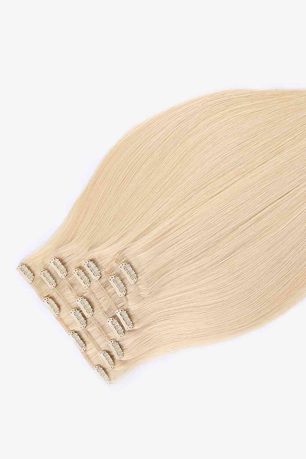 18" 120g Clip-In Hair Extensions Indian Human Hair in Blonde   