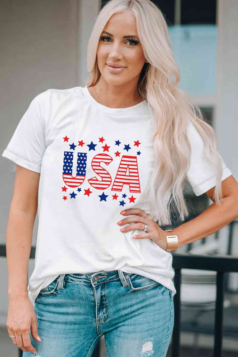 USA Star and Stripe Graphic Tee   