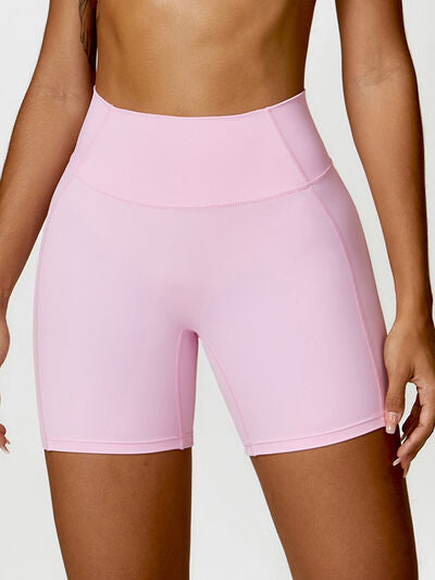 High Waist Active Shorts Blush Pink S 