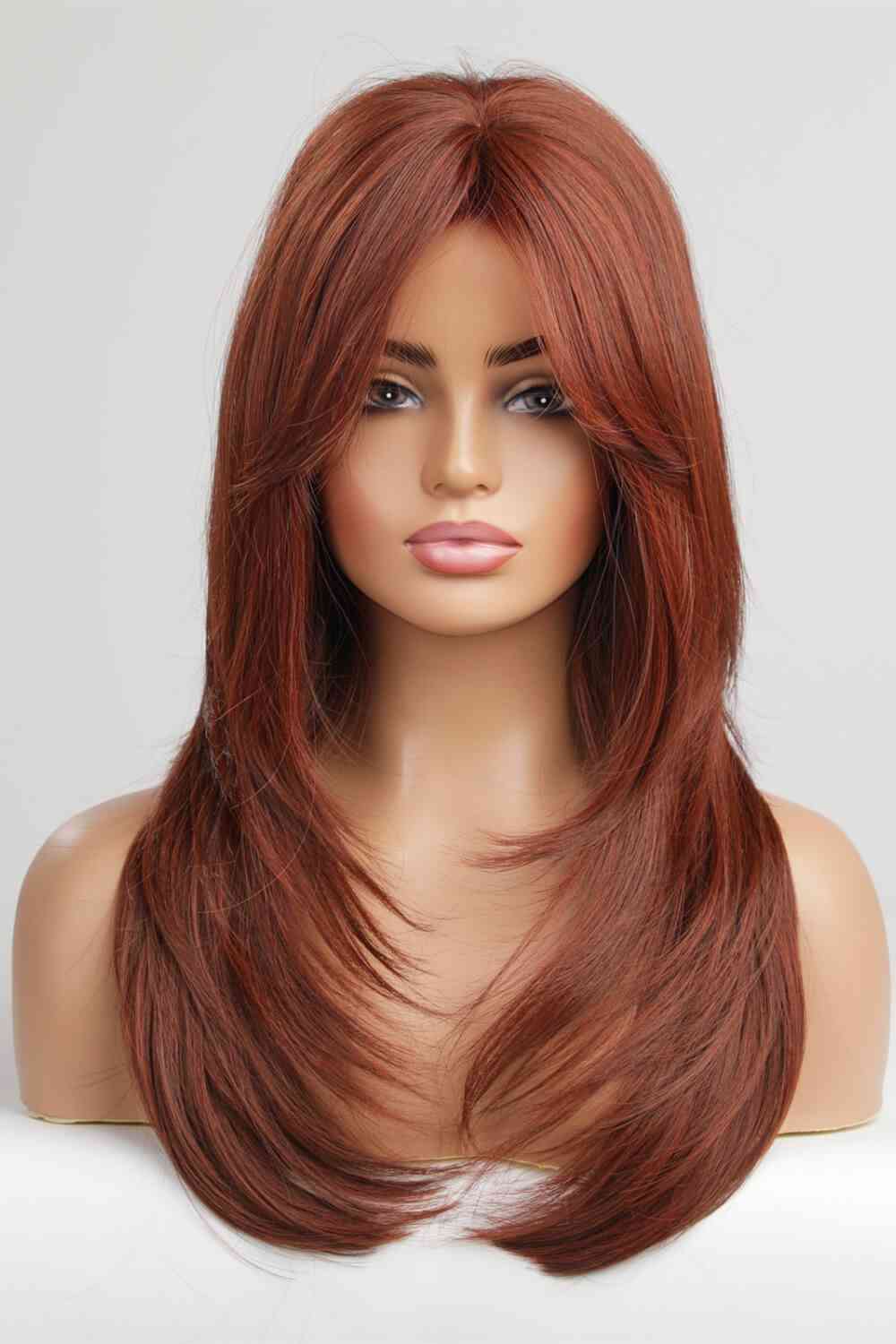 Mid-Length Wave Synthetic Wigs 20'' Red One Size 