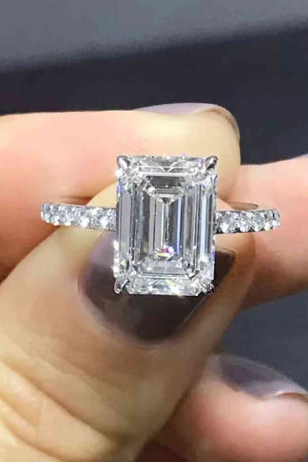 5 Carat Moissanite Side Stone Ring   