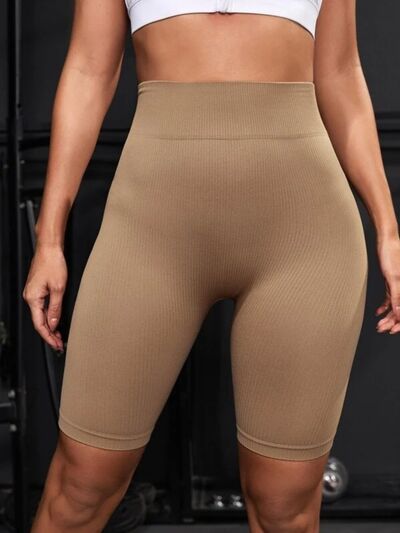 High Waist Active Shorts Camel S 