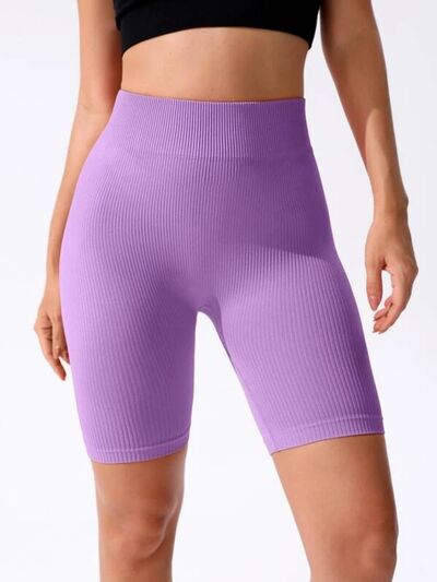 High Waist Active Shorts Heliotrope Purple S 