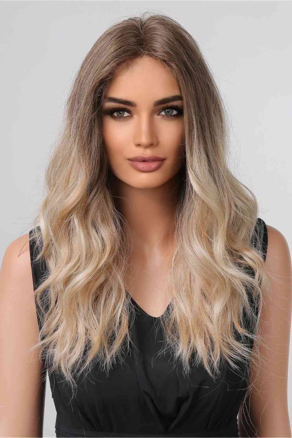 13*2" Long Wave Lace Front Wigs 24" Long 150% Density Light Brown/Blonde Ombre One Size 