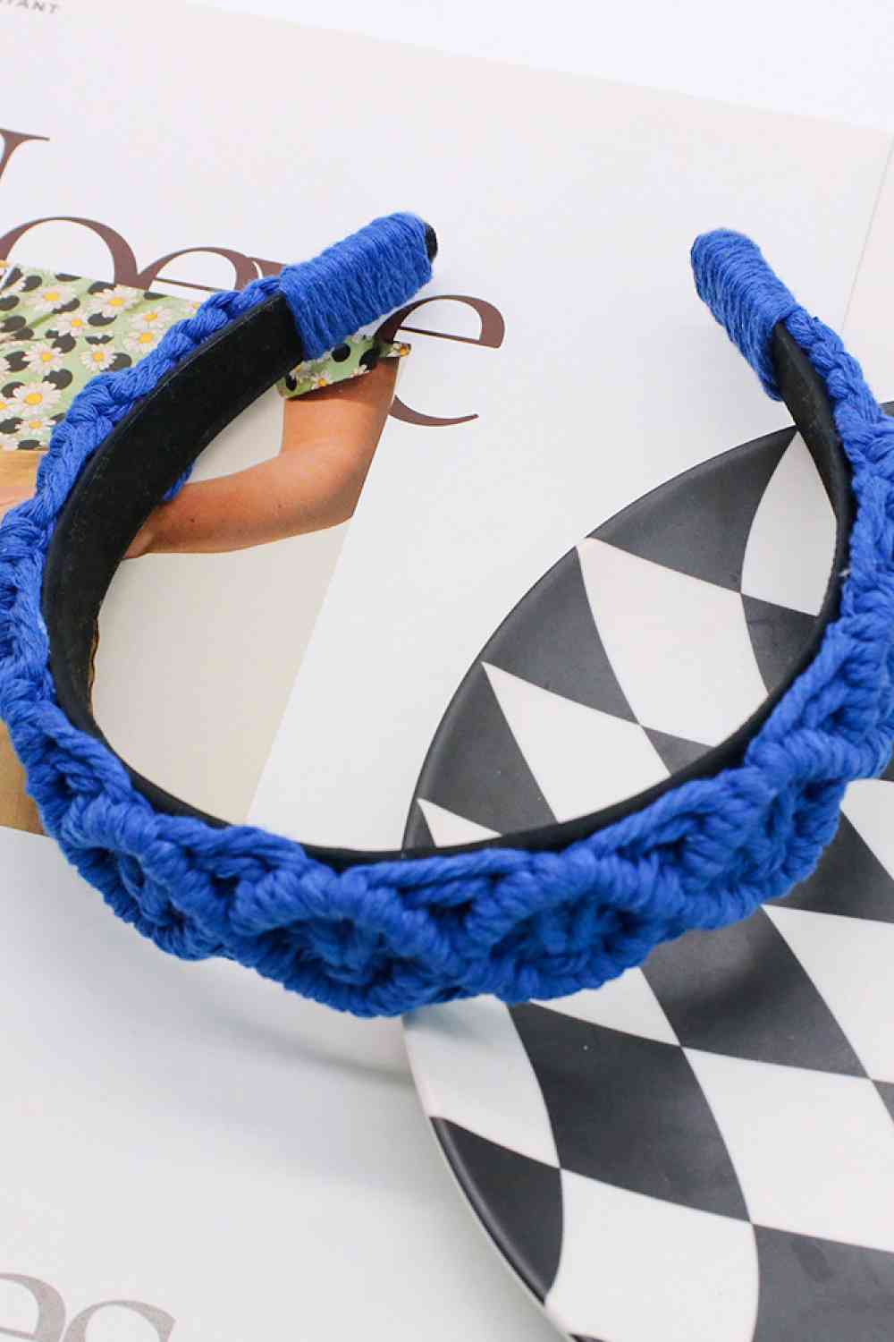 Can't Stop Your Shine Macrame Headband Royal  Blue One Size 