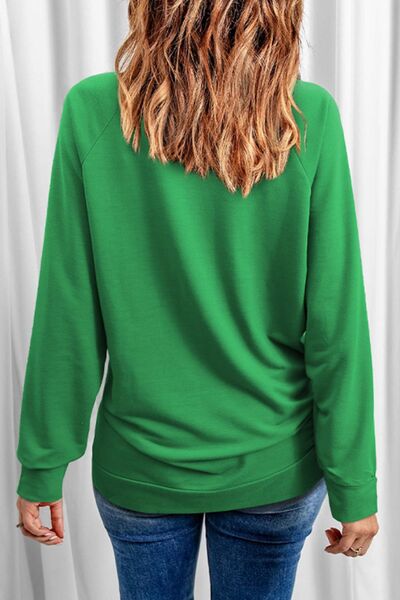 LOVE Lucky Clover Round Neck Sweatshirt   