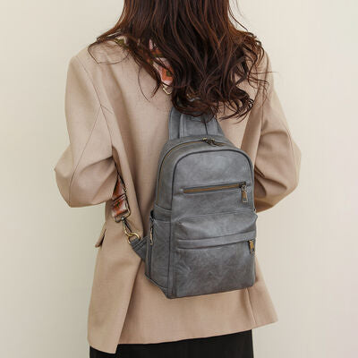 Medium PU Leather Backpack   