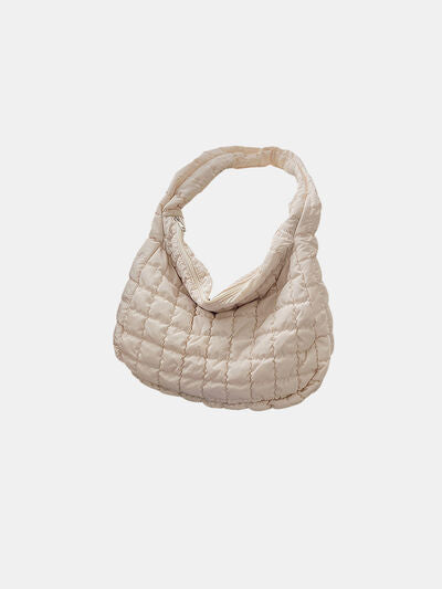 Large Quilted Shoulder Bag Ivory One Size 