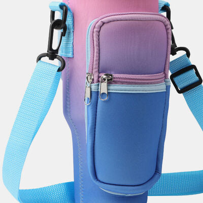 Insulated Tumbler Cup Sleeve With Adjustable Shoulder Strap   