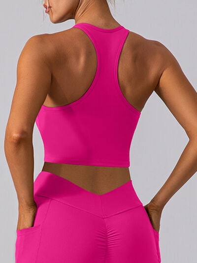 Square Neck Racerback Cropped Tank   