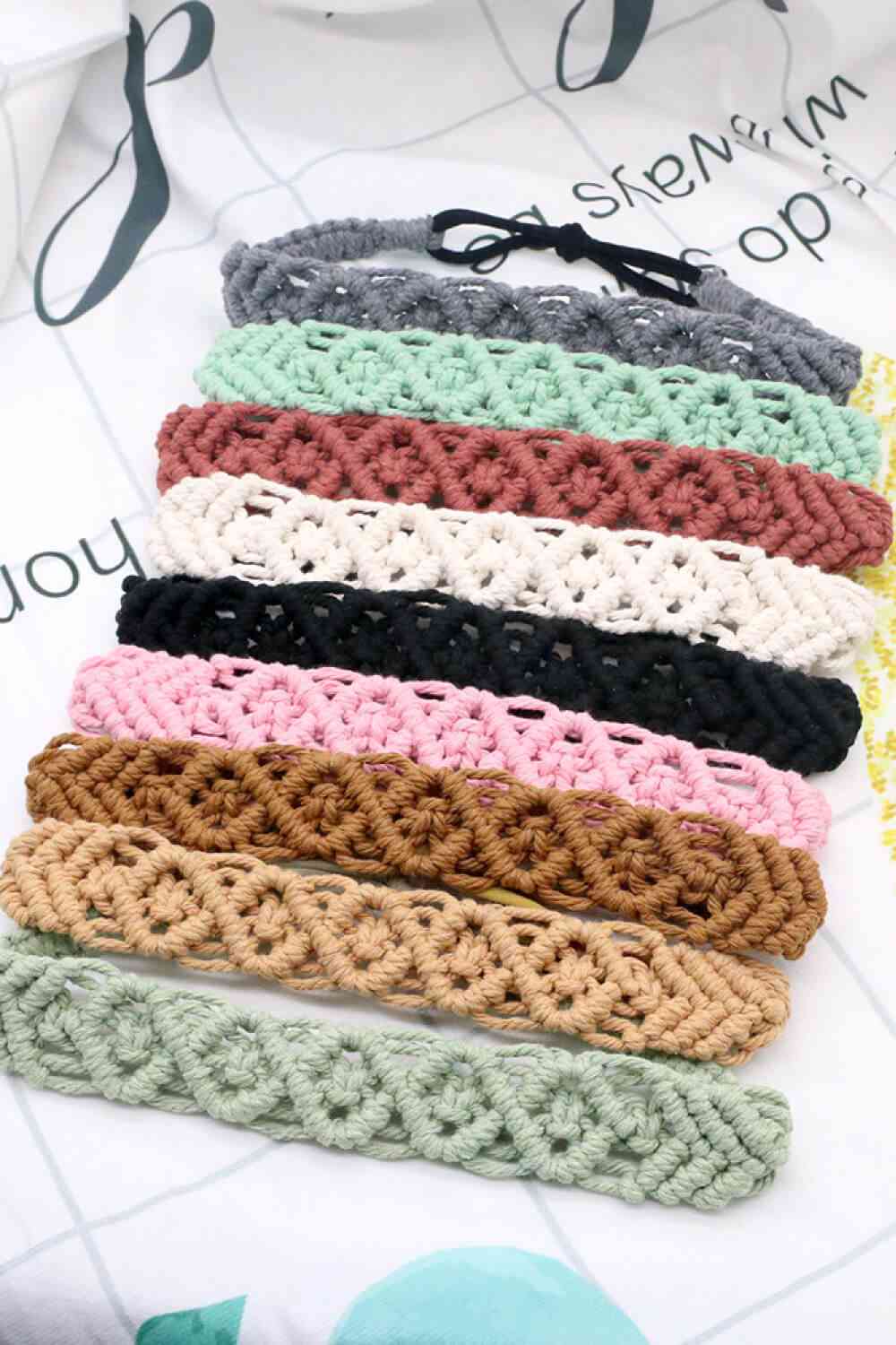 Assorted 2-Pack Macrame Flexible Headband   