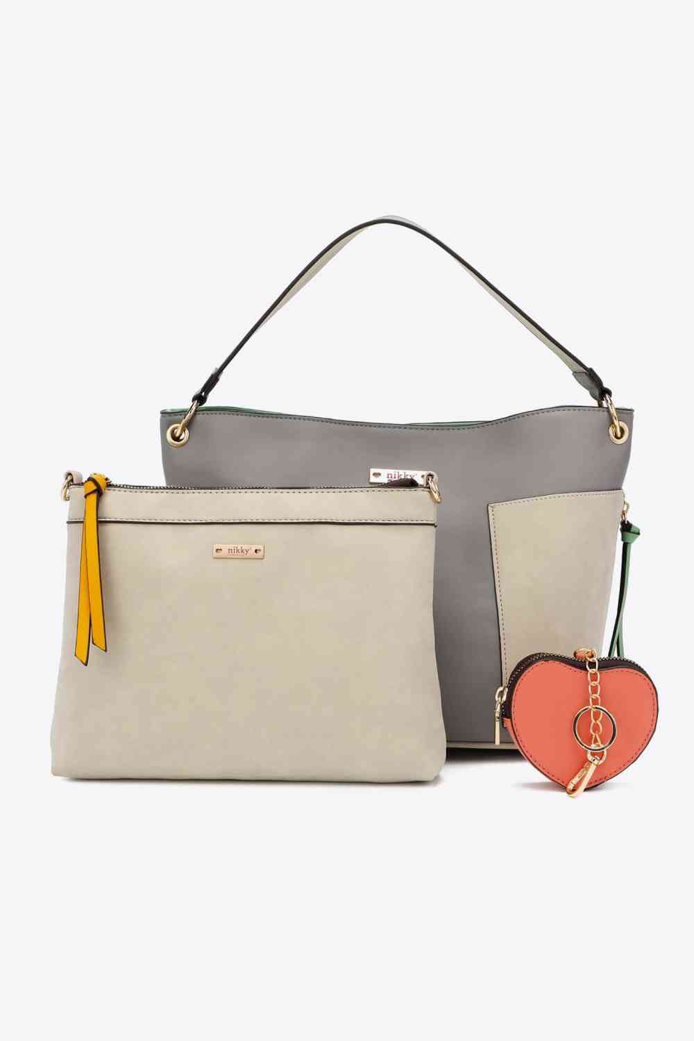 Nicole Lee USA Sweetheart Handbag Set Mid Gray One Size 