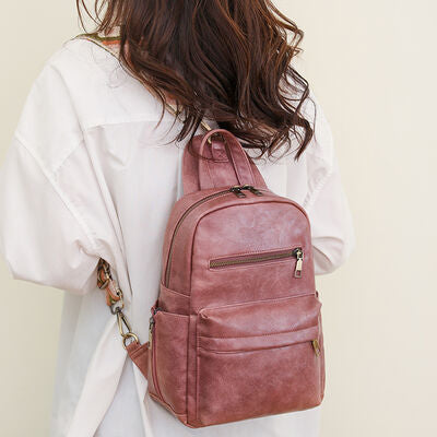 Medium PU Leather Backpack   