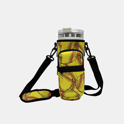 40 Oz Insulated Tumbler Cup Sleeve With Adjustable Shoulder Strap k01 One Size 