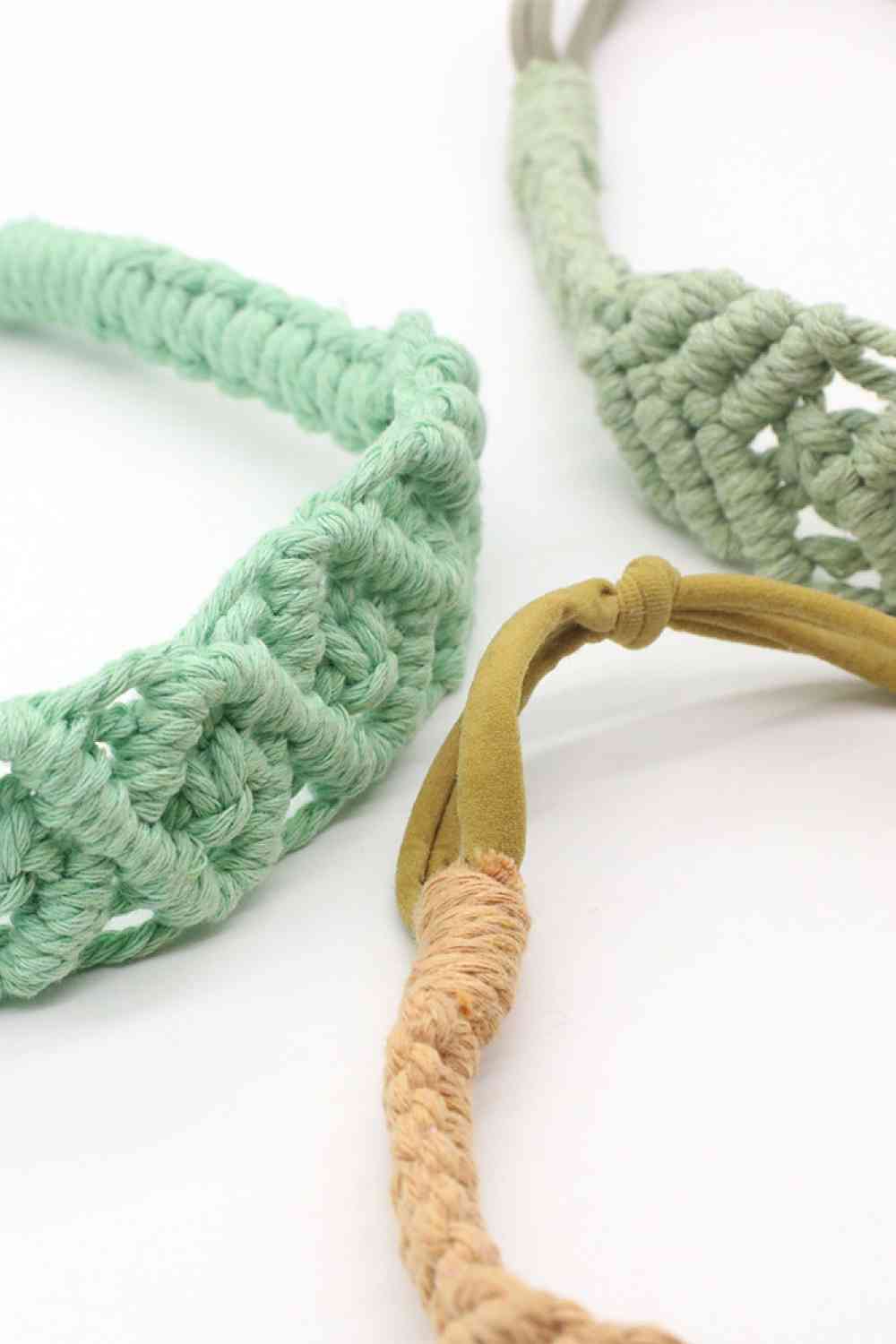 Assorted 2-Pack Macrame Flexible Headband   